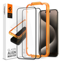 Защитное стекло SPIGEN AlignMaster GLAS.tR 2 Pack для iPhone 15 Pro Max (Black) 2 шт.