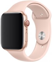 Силиконовый ремешок Gurdini для Apple Watch 44/45/49 мм розовый песок