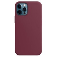 Силиконовый чехол S-Case Silicone Case для iPhone 12 / 12 Pro бордовый (Plum)