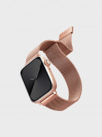 Стальной ремешок мелкое плетение Uniq Dante для Apple Watch 38/40/41 мм розовое золото