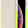 Силиконовый чехол Gurdini Crystal Ice для iPhone Xs Max кислотно-зелёный матовый - фото № 5