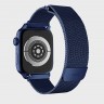 Стальной ремешок мелкое плетение Uniq Dante для Apple Watch 42/44/45 мм синий - фото № 2