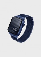 Стальной ремешок мелкое плетение Uniq Dante для Apple Watch 42/44/45 мм синий