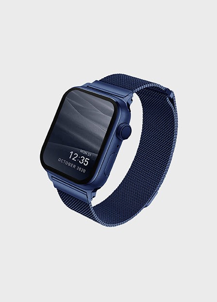 Стальной ремешок мелкое плетение Uniq Dante для Apple Watch 38/40/41 мм синий