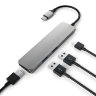 Переходник Satechi Slim Aluminum Type-C Multi-Port Adapter (4K HDMI, сквозной порт питания, 2х USB) серый (ST-CMAM) - фото № 4