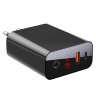 Сетевое зарядное устройство Baseus Speed PPS smart shutdown & Digital Display Type-C + USB чёрное - фото № 3