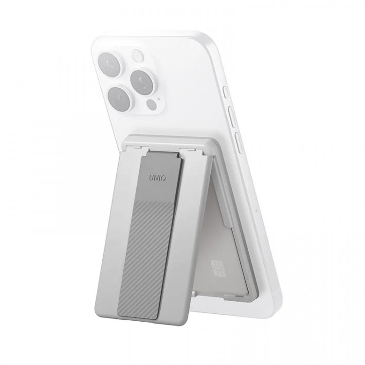 Подставка-кошелек Uniq Heldro ID MagSafe серый