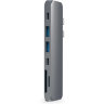 Хаб Satechi Aluminum Type-C Pro Hub Adapter для MacBook Pro (USB-C) серый космос (ST-CMBPM) - фото № 4