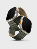 Силиконовый ремешок Uniq Revix для Apple Watch 42/44/45/49 мм зеленый/коричневый