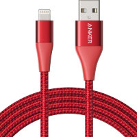Кабель Anker PowerLine+ II Lightning — USB (1.8 метра) красный