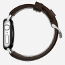 Кожаный ремешок Nomad Traditional Band для Apple Watch 49/45/44/42 мм коричневый/серебро (Brown/Silver) - фото № 4