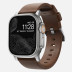 Кожаный ремешок Nomad Modern Band для Apple Watch 49/46/45/44 мм коричневый/серебро (Brown/Silver)