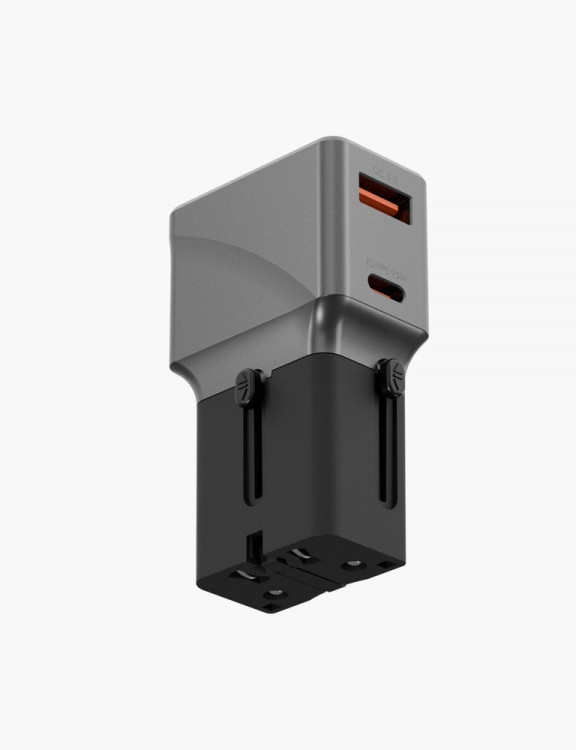 Универсальный сетевой адаптер EnergEa TravelWorld Adapter 25 25 Вт темно-серый