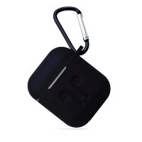 Силиконовый чехол Gurdini Soft Touch с карабином для AirPods чёрный