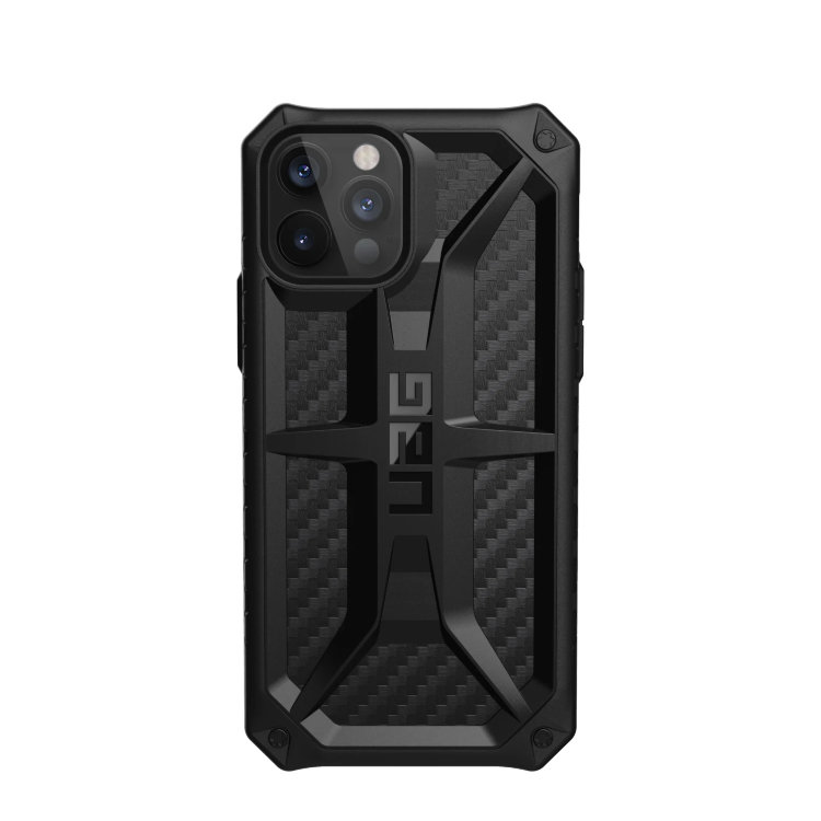Чехол UAG Monarch Series Case для iPhone 12 / 12 Pro чёрный карбон (Carbon Fiber)