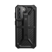 Чехол UAG Monarch Series Case для Samsung Galaxy S21+ Plus чёрный карбон (Carbon Fiber)