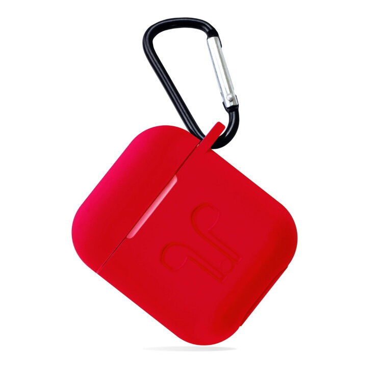 Силиконовый чехол Gurdini Soft Touch с карабином для AirPods красный