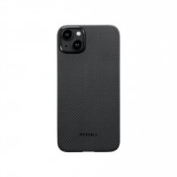 Чехол PITAKA MagEZ Case 4 для iPhone 15 черно-серый узкое плетение 600D Twill (KI1501A)