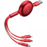 Кабель Baseus Little Octopus 3-in-1 Lightning+USB-C+micro-USB (1,2 метра) красный - фото № 2