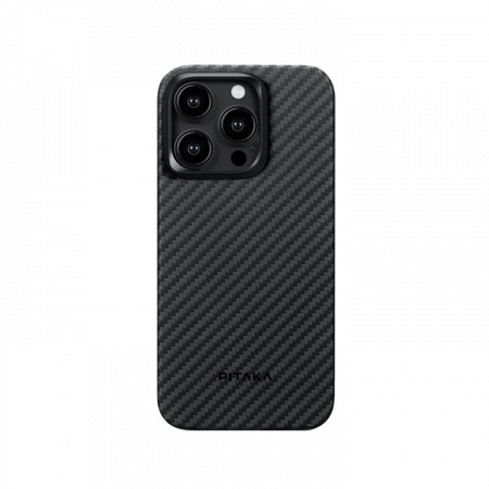 Чехол PITAKA MagEZ Case 4 для iPhone 15 Pro Max черно-серый 1500D Twill (KI1501PM)