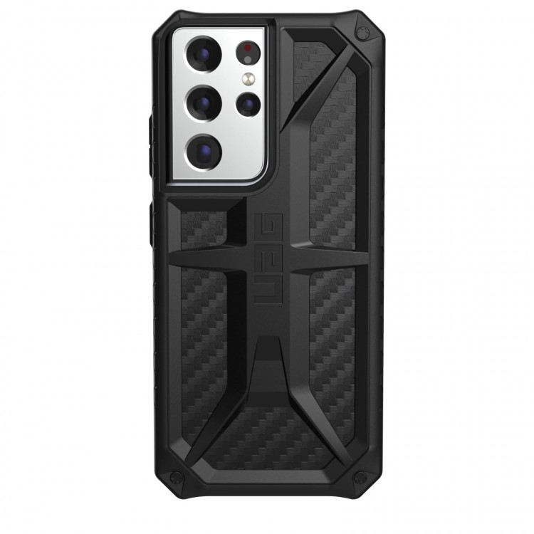 Чехол UAG Monarch Series Case для Samsung Galaxy S21 Ultra чёрный карбон (Carbon Fiber)
