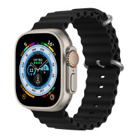 Ремешок Gurdini Ocean Band для Apple Watch 42/44/45/49 мм черный (Black)