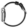 Кожаный ремешок Nomad Modern Band для Apple Watch 49/45/44/42 мм черный/серебро (Black/Silver) - фото № 3