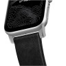 Кожаный ремешок Nomad Modern Band для Apple Watch 49/45/44/42 мм черный/серебро (Black/Silver) - фото № 4