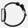 Кожаный ремешок Nomad Modern Band для Apple Watch 49/46/45/44 мм черный/серебро (Black/Silver) - фото № 5
