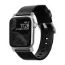 Кожаный ремешок Nomad Modern Band для Apple Watch 49/46/45/44 мм черный/серебро (Black/Silver) - фото № 11