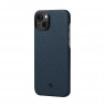 Чехол PITAKA MagEZ Case 3 для iPhone 14 Plus черно-синий кевлар 1500D Twill (KI1408M) - фото № 2