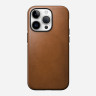 Кожаный чехол Nomad Modern Leather Case MagSafe для iPhone 14 Pro Max светло-коричневый (English Tan) - фото № 3