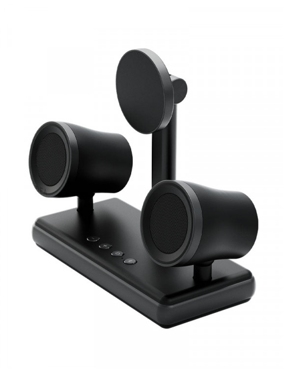 Беспроводное зарядное устройство со стерео колонкой EnergEa MagAudio Stand темно-серое