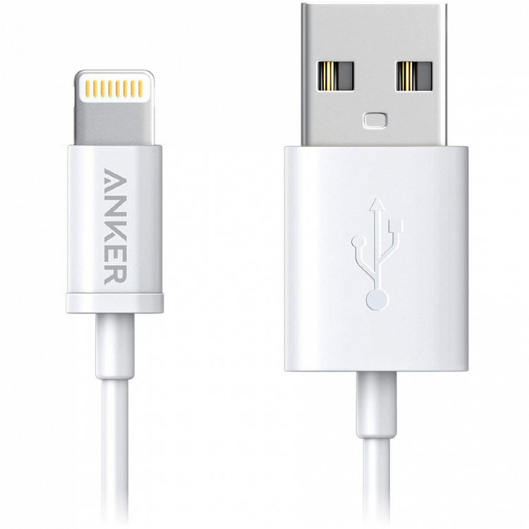 Кабель Anker Premium Lightning-USB (0,9 метра) белый