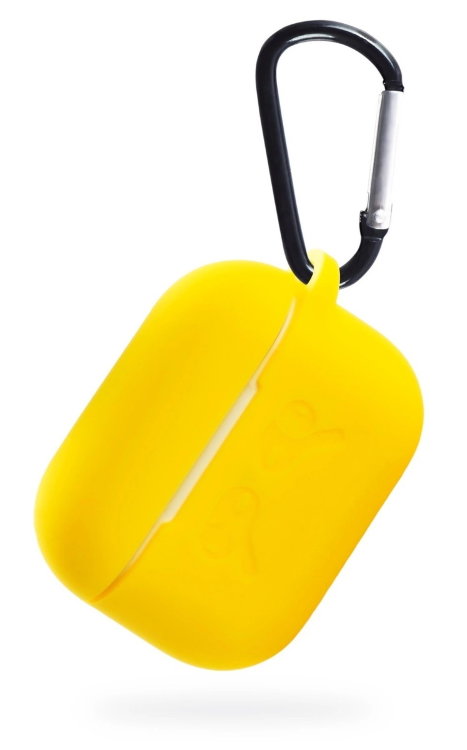 Силиконовый чехол Gurdini Soft Touch с карабином для AirPods Pro жёлтый