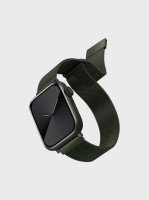 Стальной ремешок мелкое плетение Uniq Dante для Apple Watch 42/44/45 мм зеленый