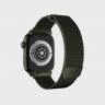 Стальной ремешок мелкое плетение Uniq Dante для Apple Watch 42/44/45 мм зеленый - фото № 2