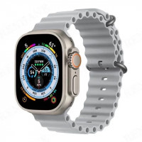 Ремешок Gurdini Ocean Band для Apple Watch 42/44/45/49 мм серый (Grey)