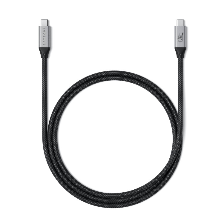 Кабель Satechi USB4 Pro Cable 1.2 м до 240 Вт серый космос (ST-YU4120M)