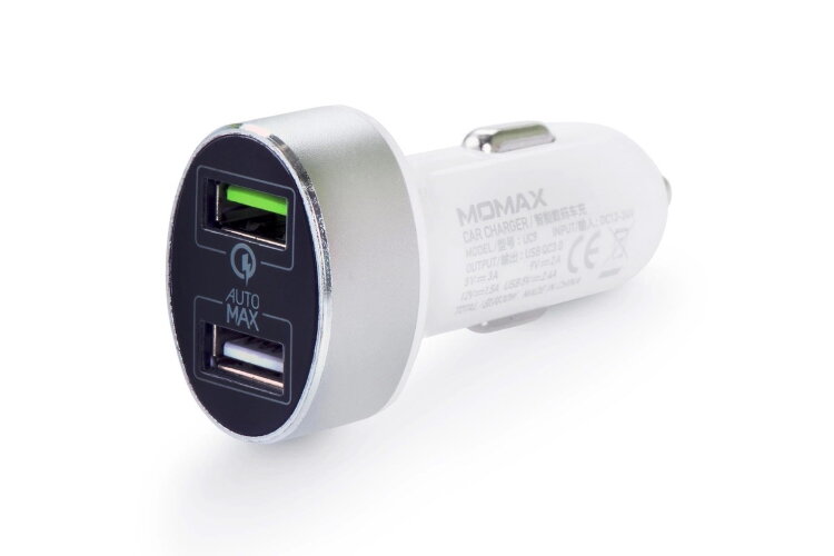 Автомобильное зарядное устройство Momax UC9 Dual USB Fast Car Charger белая