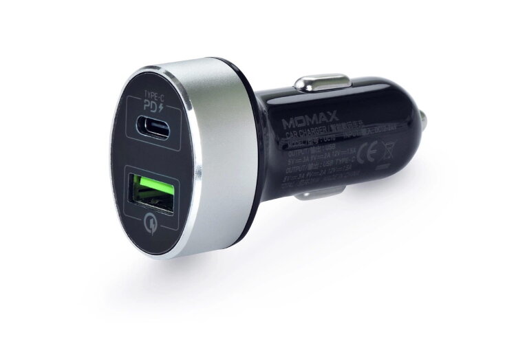 Автомобильное зарядное устройство Momax UC10 Dual USB, Type-C PD чёрная
