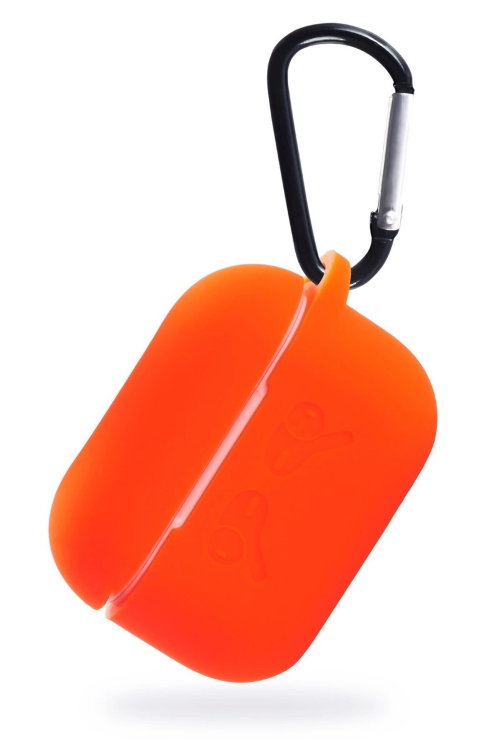 Силиконовый чехол Gurdini Soft Touch с карабином для AirPods Pro оранжевый