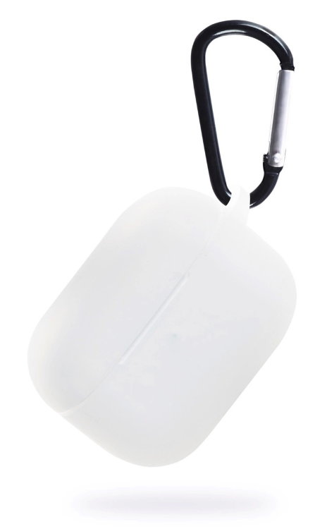 Силиконовый чехол Gurdini Soft Touch с карабином для AirPods Pro прозрачный матовый