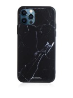 Чехол WK Design Azure Glass Print Marble для iPhone 13 Pro Max черный