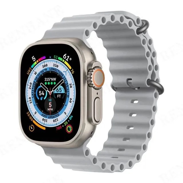 Ремешок Gurdini Ocean Band для Apple Watch 38/40/41 мм серый (Grey)