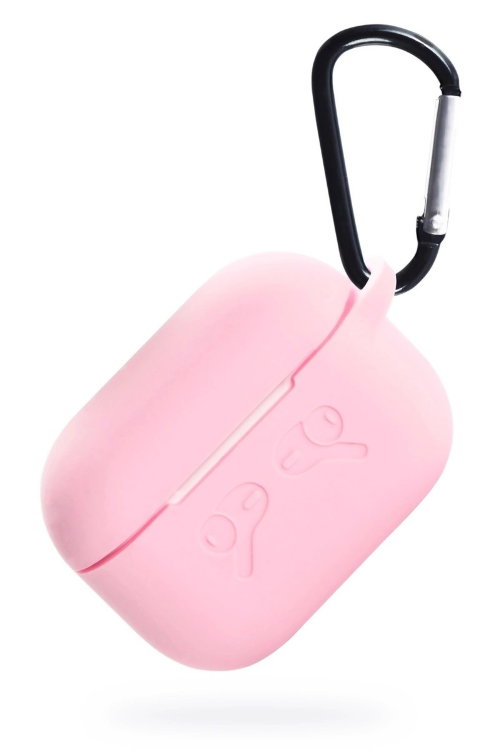 Силиконовый чехол Gurdini Soft Touch с карабином для AirPods Pro нежно-розовый