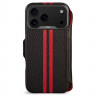 Кожаный чехол-книжка Vaja Wallet V-Mag для iPhone 17 Pro Max черный/красный (GTX Black and Rosso)