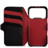 Кожаный чехол-книжка Vaja Wallet V-Mag для iPhone 17 Pro Max черный/красный (GTX Black and Rosso) - фото № 3