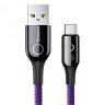 Кабель Baseus C-Shaped Light Intelligent Type-C Cable фиолетовый