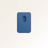 Кожаный кошелек для iPhone Leather Wallet с MagSafe синий (Azure Blue) - фото № 2